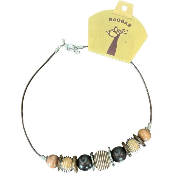 Baobab by Chameleon Creations African Chunky Wood Necklace - Picture 2 of 4